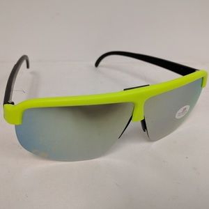 NWT TruVintage semi-rimless sports blade iridium gold mirror Sunglasses